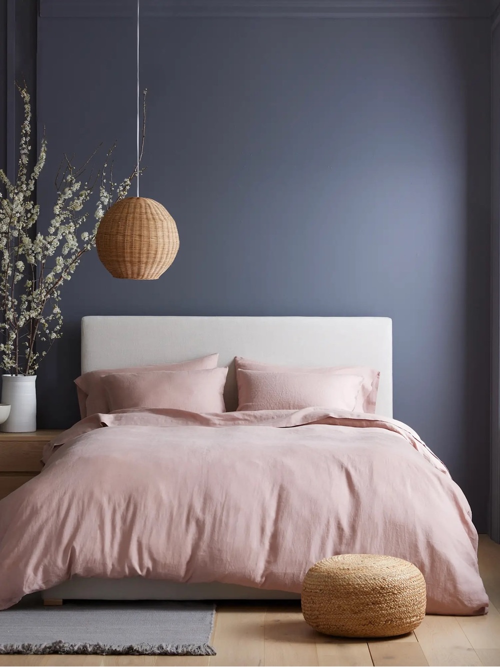 Quince Full/Queen European Linen Duvet Cover Set in Dusty Mauve